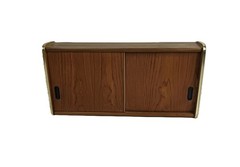 vintage Mid century Scandinavian style teak wood messing medicine apothecary cab