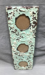 VTG 5×23 Multi Triple Oval Photo Tin Ceiling Metal Picture Frame Old 1841-25B