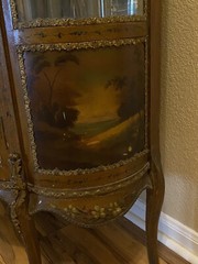 Mid to late 1700’s French Curio Cabinet Louis XV Style Vernis Martin Vitrine