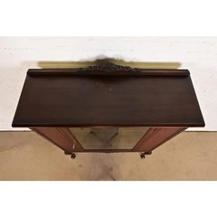 Berkey & Gay Style Antique Queen Anne Bookcase or Bar Cabinet, Circa 1920s