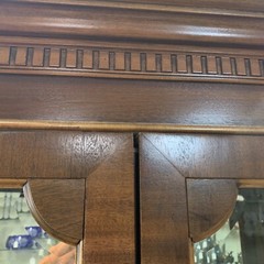 VTG 1950s MCM American of Martinsville Solid Mahogany Curio Display Cabinet 89″H