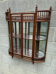 VICTORIAN STICK & BALL MAHOGANY HANGING CABINET