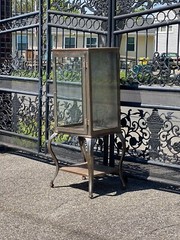 Antique industrial medical dental cabinet