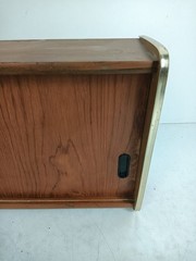 vintage Mid century Scandinavian style teak wood messing medicine apothecary cab