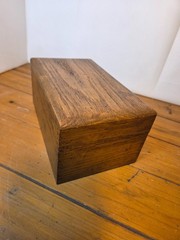 Vintage Mid-Century Oak Library Card Catalog Box Index Card Recipe Photo Storage