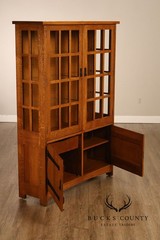 Stickley Mission Collection Oak China Cabinet With Strap Hardware