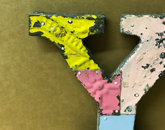 Decorative Salvaged Tin Ceiling 8″ Patchwork Mix Color Letter Y Metal 166-26B