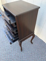 67863 Antique Mahogany Sheet Music Cabinet with Carved Cabriole Legs