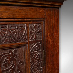 Antique Corner Cupboard, English, Wall Cabinet, Chippendale Revival, Victorian
