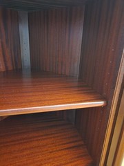 Mid-century Danish Rosewood Corner Cabinet w/Tambour Doors & Floating Shelf