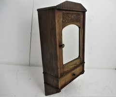 Kitchen Apothecary Medicine Bathroom Wall Cabinet Ornate Hand Carved Wood Bevele