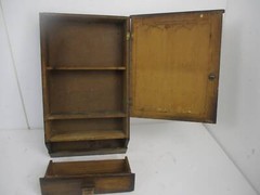 Kitchen Apothecary Medicine Bathroom Wall Cabinet Ornate Hand Carved Wood Bevele