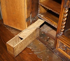 LOVELY ORNATELY CARVED 18TH CENTURY SPANISH CABINET ON STAND WITH HIDDEN STORAGE