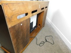 Used VG 57″ Wide Traditional Media Console Entertainment Center Fireplace Heater