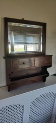 Antique Wall Mounted Victorian Mahogany Shaving Cabinet with Mirror