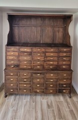 Large Antique Apothecary Case Cabinet 45 drawers