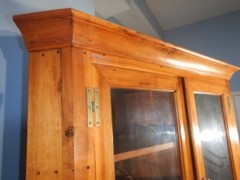 Rustic Solid Walnut Corner Cabinet Brass H Hinges Country Federal