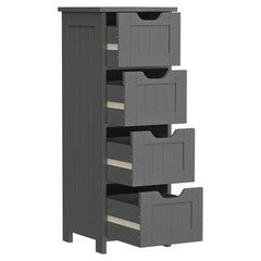 Free Standing Bathroom Storage Cabinet 4 Drawers Organizer Side Organizer Gray