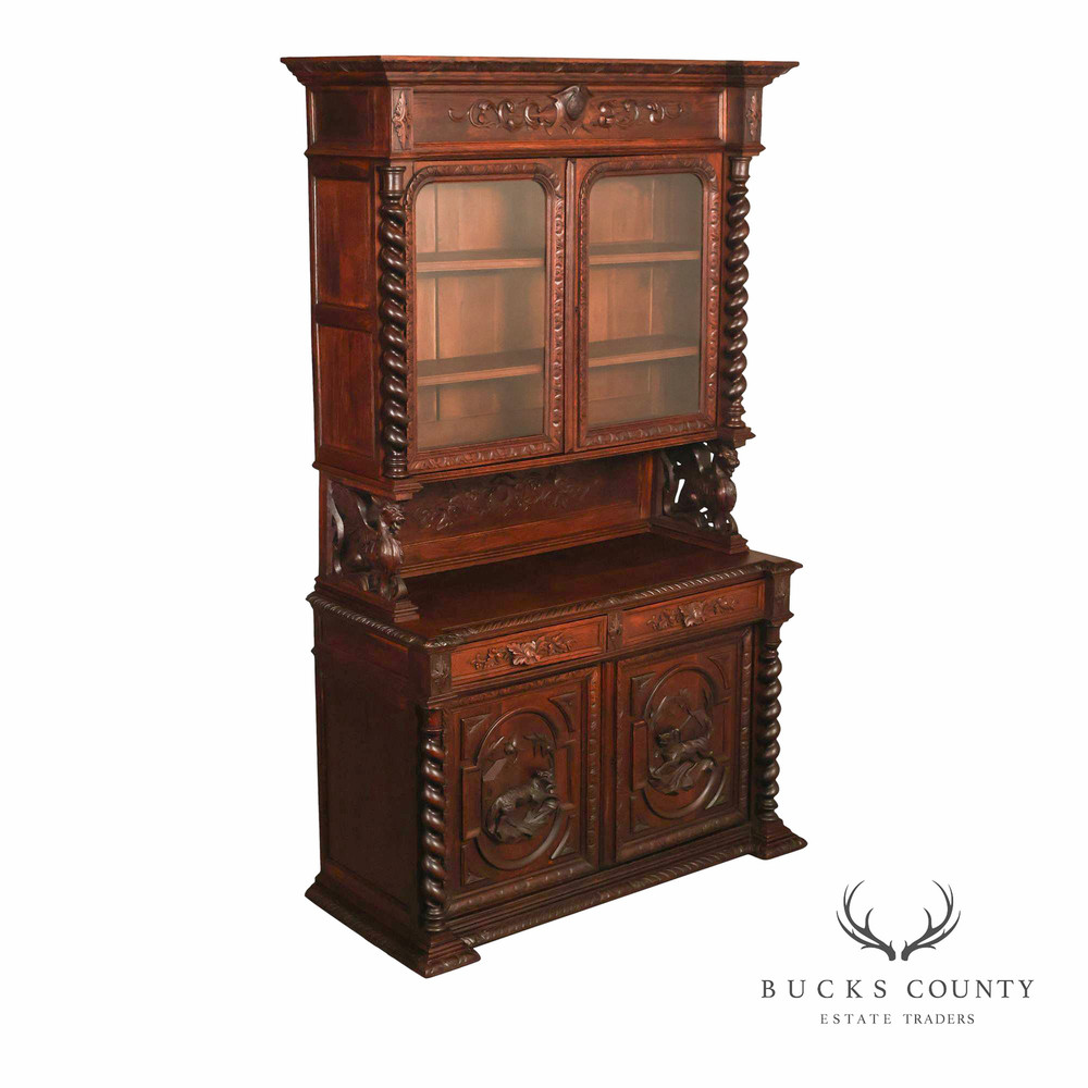 French Renaissance Revival Carved Oak Buffet