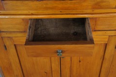 Antique Early American Primitive Pine Farmhouse Corner Cabinet Cupboard 90″