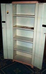 SHELF Kitchen Storage Pantry Metal CABINET 1950 Vintage Art Crest Style Cupboard