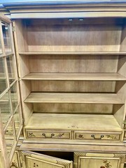 Vintage Union National Chinoiserie China Cabinet, Breakfront Or Bookcase