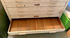 Vintage Wood Flat File Cabinet – Blueprint Drafting Architectural Art
