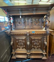 Antique French Baroque Court Cupboard