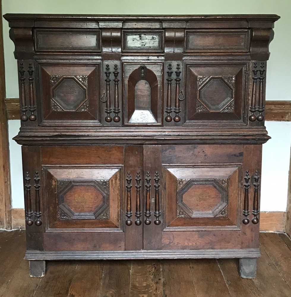 Rare 17th Century Court Cabinet Original Condition 1635-60