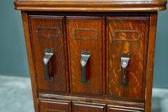 Antique Apothecary Cabinet Ledger Book Holder Vintage Wood drawer File Cabinet