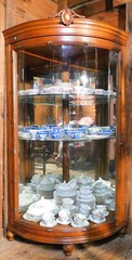 Large Oak Corner Cabinet~~Bowed Glass~~One Door