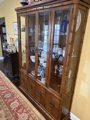 Antique Breakfront China Cabinet Two-Piece Hutch Display Case Local Pickup Only
