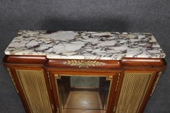 Superb French Breche D Violette Marble Brass Bronze Mounted Vitrine