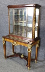 Bronze Mounted French Louis XVI Style Vitrine Display Cabinet