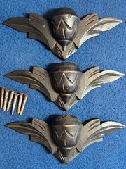 Antique Lot of 6 Wood Apothecary Cabinet Handles Drawer Pulls Approx 7-1/4”