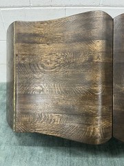 Vtg Mark Levin Art Furniture Hanging Solid Oak Buffet Cabinet; Serpentine Front