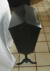 Black Lacquer Handpainted Sewing Cabinet Stand (DR27)
