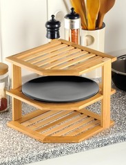 RoyalHouse Bamboo 3-Tier Corner Shelf Organizer for Countertop &