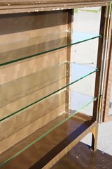 Antique Medical Cabinet Apothecary Medicine Glass Display Case industrial Vtg