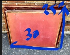 Antique vintage Wall Storage Cabinet w Two Shelves Mirrored Back