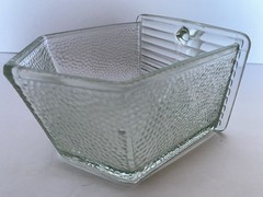 Rare Antique Vintage Large Original Poncet Glass Dry Scoop for Hoosier Cabinet