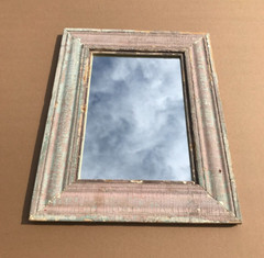 Salvaged Wood Harlem Moulding Shabby 21″ x 27″ Pink/Blue Mirror Old 463-23B