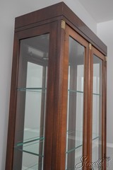 60050: Beveled Glass Door Yew Wood Door & Mahogany Display Cabinet