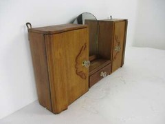 large Double Apothecary Bathroom Medicine Kitchen Cabinet Wood Art deco Gorgeous
