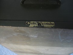 Vintage Globe Wernicke Green Card Catalog File Cabinet Wooden Drawer
