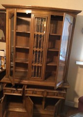 Vintage Thomasville Pecan china cabinet