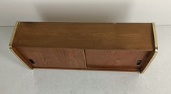 vintage Mid century Scandinavian style teak wood messing medicine apothecary cab
