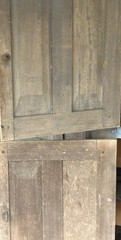Antique 19th C Painted Primitive Cupboard Rustic Colonial Storage Cabinet 92.5”H