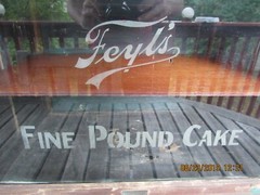 FEYL’S FINE POUND CAKE ADVERTISING WOODEN DISPLAY CUPBOARD 1897 SCHWANBECK BROS.