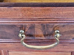 Antique Cabinet With Beautiful Inlay Lovely Marble Top & Original Hardware